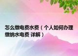 怎么繳電費(fèi)水費(fèi)（個(gè)人如何辦理繳納水電費(fèi) 詳解）