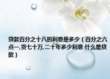 貸款百分之十八的利息是多少（百分之六點(diǎn)一,貨七十萬,二十年多少利息 什么是貸款）