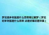 夢見很多老鼠是什么意思周公解夢（夢見好多老鼠是什么意思 這是好事還是壞事）
