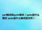 ppt格式和pptx格式（pptx是什么格式 pptx是什么格式的文件）