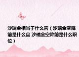 沙瑞金相當(dāng)于什么官（沙瑞金空降前是什么官 沙瑞金空降前是什么職位）