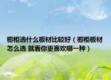 櫥柜選什么板材比較好（櫥柜板材怎么選 就看你更喜歡哪一種）
