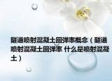 隧道噴射混凝土回彈率概念（隧道噴射混凝土回彈率 什么是噴射混凝土）