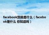 facebook到底是什么（facebook是什么 你知道嗎）