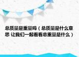 總質(zhì)量是重量嗎（總質(zhì)量是什么意思 讓我們一起看看總重量是什么）
