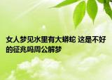 女人夢見水里有大蟒蛇 這是不好的征兆嗎周公解夢