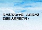 限行北京怎么處罰（北京限行處罰規(guī)定 大家弄懂了嗎）