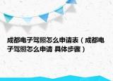 成都電子駕照怎么申請表（成都電子駕照怎么申請 具體步驟）