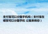 支付寶可以分期手機(jī)嗎（支付寶在哪里可以分期手機(jī) 讓我來(lái)教你）