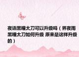 夜語黑瞳太刀可以升級嗎（界夜雨黑瞳太刀如何升級 原來是這樣升級的）