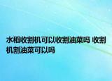 水稻收割機可以收割油菜嗎 收割機割油菜可以嗎