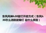 東風(fēng)風(fēng)神h30霧燈開(kāi)啟方式（東風(fēng)h30怎么消除故障燈 是什么原因）