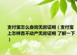 支付寶怎么查詢無(wú)房證明（支付寶上怎樣杳不動(dòng)產(chǎn)無(wú)房證明 了解一下）