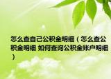 怎么查自己公積金明細(xì)（怎么查公積金明細(xì) 如何查詢公積金賬戶明細(xì)）