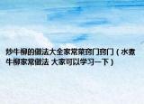 炒牛柳的做法大全家常菜竅門竅門（水煮牛柳家常做法 大家可以學(xué)習(xí)一下）