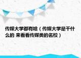 傳媒大學(xué)都有啥（傳媒大學(xué)是干什么的 來(lái)看看傳媒類的名校）