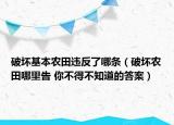 破壞基本農(nóng)田違反了哪條（破壞農(nóng)田哪里告 你不得不知道的答案）