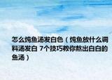 怎么燉魚(yú)湯發(fā)白色（燉魚(yú)放什么調(diào)料湯發(fā)白 7個(gè)技巧教你熬出白白的魚(yú)湯）