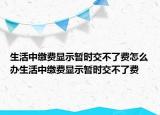 生活中繳費顯示暫時交不了費怎么辦生活中繳費顯示暫時交不了費