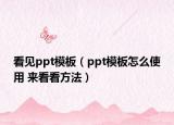 看見ppt模板（ppt模板怎么使用 來看看方法）