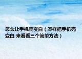 怎么讓手機(jī)殼變白（怎樣把手機(jī)殼變白 來看看三個(gè)簡(jiǎn)單方法）