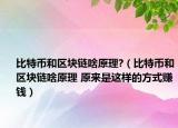 比特幣和區(qū)塊鏈啥原理?（比特幣和區(qū)塊鏈啥原理 原來是這樣的方式賺錢）