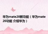 華為mate20新功能（華為mate20功能 介紹華為）