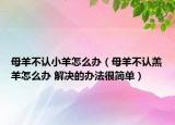 母羊不認(rèn)小羊怎么辦（母羊不認(rèn)羔羊怎么辦 解決的辦法很簡(jiǎn)單）