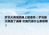 夢(mèng)見大糞濺到身上啥意思（夢(mèng)見推大糞濺了滿身 究竟代表什么意思呢）