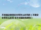 不按規(guī)定使用安全帶怎么處罰的（不戴安全帶怎么處罰 你不知道的有哪些）