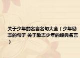 關(guān)于少年的名言名句大全（少年勵(lì)志的句子 關(guān)于勵(lì)志少年的經(jīng)典名言）