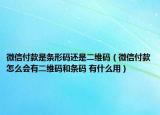 微信付款是條形碼還是二維碼（微信付款怎么會有二維碼和條碼 有什么用）