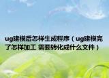 ug建模后怎樣生成程序（ug建模完了怎樣加工 需要轉(zhuǎn)化成什么文件）