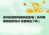 貴州的喀斯特地貌的影響（貴州喀斯特地貌特點 你都明白了嗎）