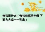 音節(jié)是什么（音節(jié)有哪些字母 下面為大家一一列出）
