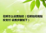 花唄怎么設(shè)置指紋（花唄如何用指紋支付 設(shè)置步驟如下）