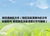 微信清掉的文件（微信深度清理中的文件能刪除嗎 使用微信深度清理文件可刪除）