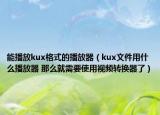 能播放kux格式的播放器（kux文件用什么播放器 那么就需要使用視頻轉(zhuǎn)換器了）