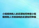 小規(guī)模納稅人的差額如何申報(bào)小規(guī)模納稅人與增值稅的差額如何申報(bào)