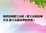 如何拉伸肱三頭肌（肱三頭肌拉伸方法 肱三頭肌拉伸的作用）