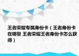 王者榮耀專屬身份卡（王者身份卡在哪里 王者榮耀王者身份卡怎么獲得）