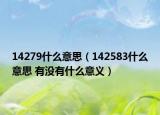 14279什么意思（142583什么意思 有沒有什么意義）