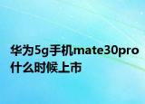 華為5g手機(jī)mate30pro什么時候上市