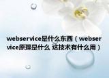 webservice是什么東西（webservice原理是什么 這技術(shù)有什么用）