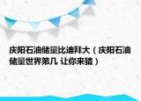 慶陽石油儲(chǔ)量比迪拜大（慶陽石油儲(chǔ)量世界第幾 讓你來猜）