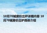 10月70城房價出爐詳細(xì)內(nèi)容 10月70城房價出爐具體介紹