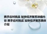 攜手應(yīng)對挑戰(zhàn) 加快經(jīng)濟復(fù)蘇詳細(xì)內(nèi)容 攜手應(yīng)對挑戰(zhàn) 加快經(jīng)濟復(fù)蘇具體介紹