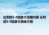 比利時1-0加拿大詳細內容 比利時1-0加拿大具體介紹