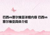 巴西vs塞爾維亞詳細(xì)內(nèi)容 巴西vs塞爾維亞具體介紹