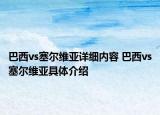 巴西vs塞爾維亞詳細(xì)內(nèi)容 巴西vs塞爾維亞具體介紹